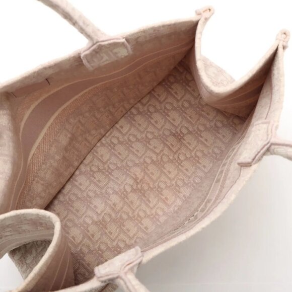 Christian Dior Oblique Book Tote Medium Canvas Bag Pink - Picture 7 of 10